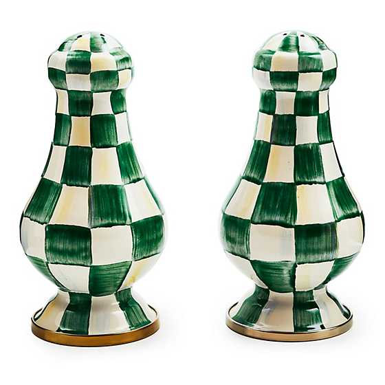 Emerald Check Large Salt & Pepper Shakers | MacKenzie-Childs