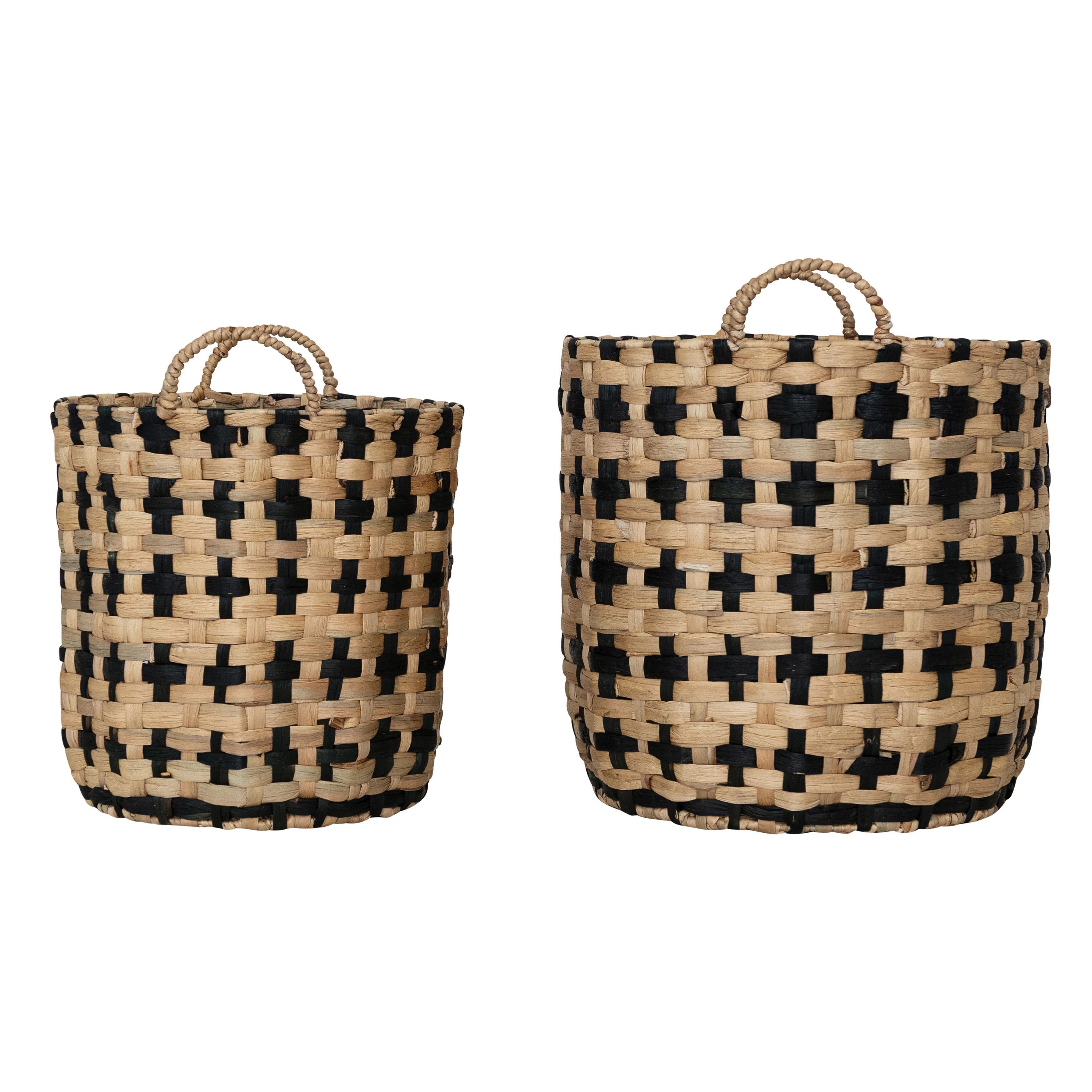 Woven Water Hyacinth Baskets With Handles | Wayfair North America