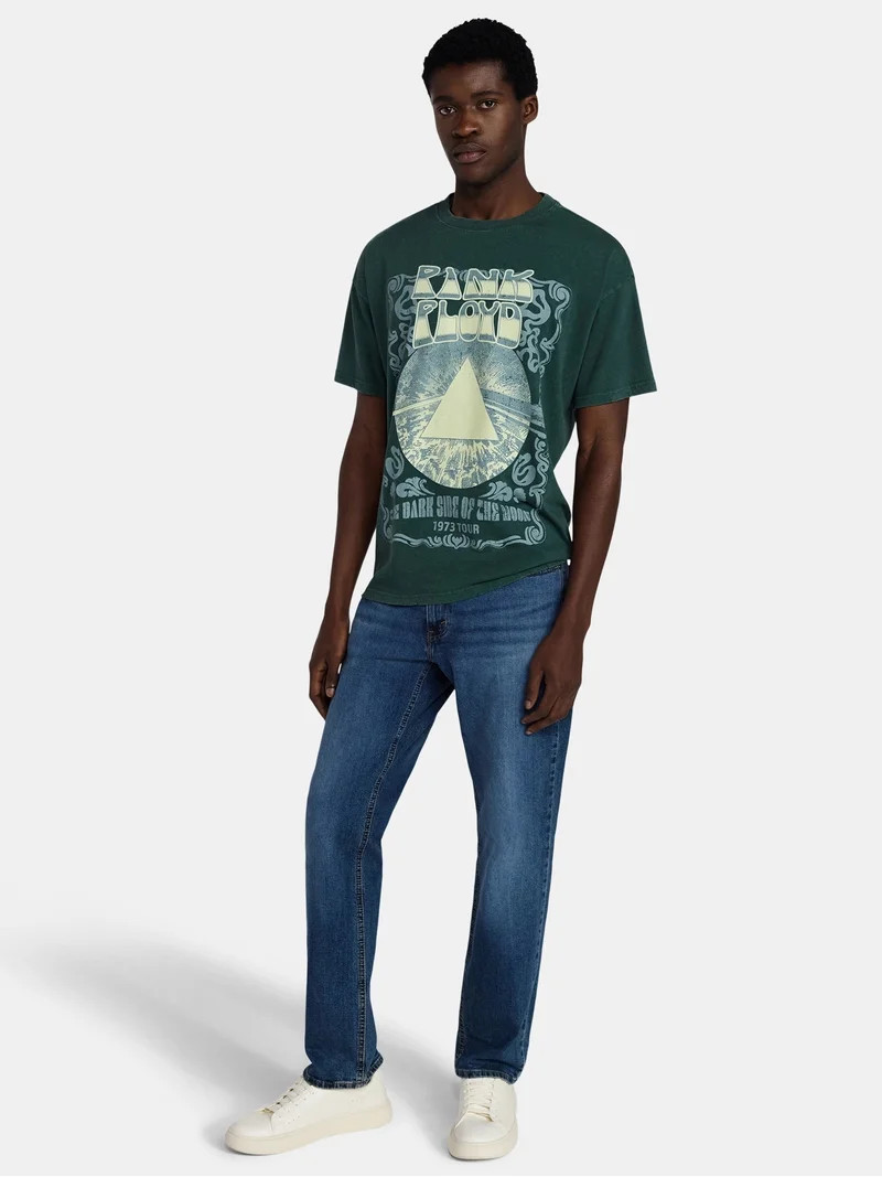 Pink Floyd Men's and Big Men's Graphic Mineral Wash Band Tee with Short Sleeves, Sizes XS-4XL | Walmart (US)