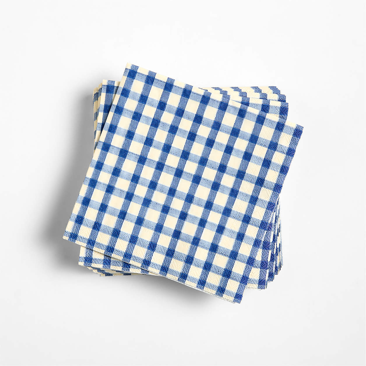 Blue Gingham Paper Cocktail Napkins | Crate & Barrel | Crate & Barrel