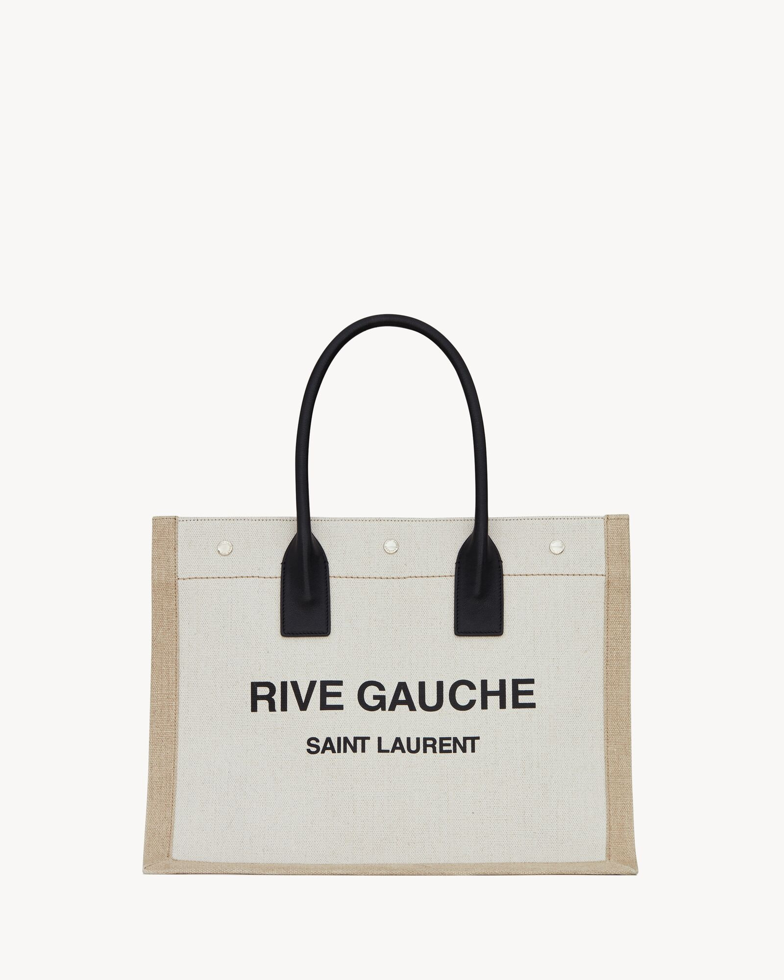 rive gauche small tote bag in linen and leather | Saint Laurent Inc. (Global)