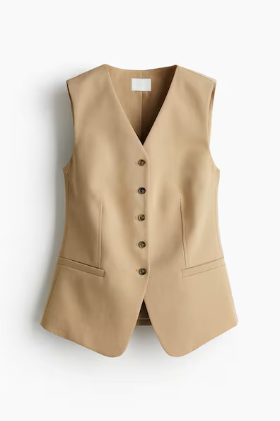 H & M - Viscose-Blend Suit Vest - Beige | H&M (US + CA)