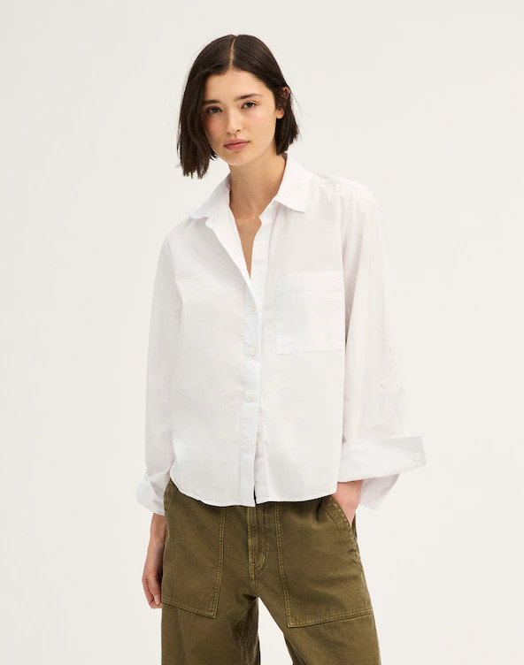 The Signature Y-Neck Shirt in Poplin | Madewell
