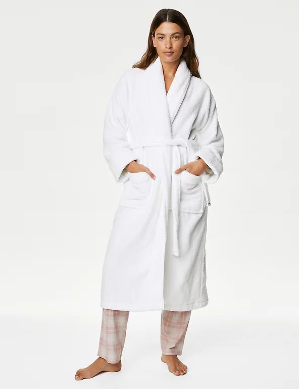 Pure Cotton Towelling Long Dressing Gown | M&S Collection | M&S | Marks & Spencer (UK)