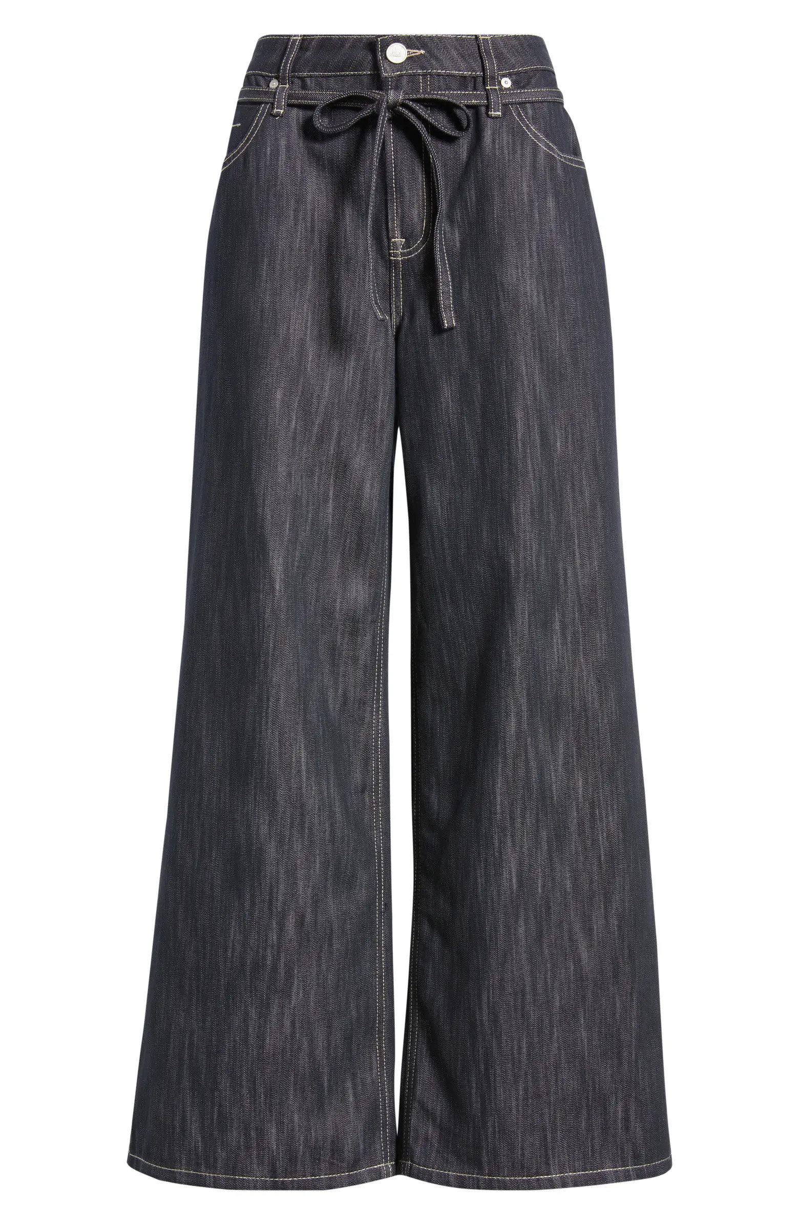 Tie Waist Super Wide Leg Jeans | Nordstrom