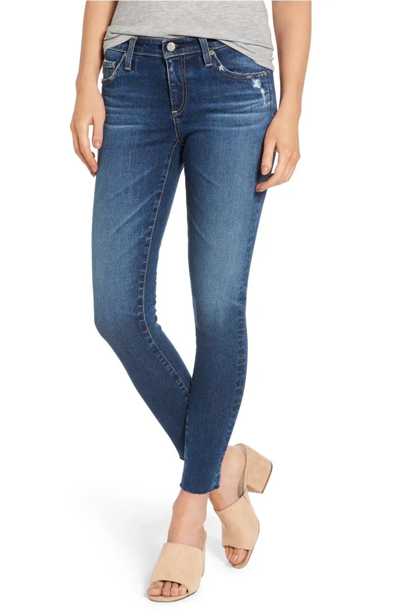 AG The Legging Raw Hem Ankle Skinny Jeans (12 Years Blue Dusk) | Nordstrom