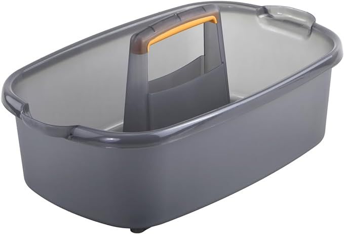 Casabella Plastic Multipurpose Cleaning Storage Caddy with Handle, 1.85 Gallon, Gray and Orange | Amazon (US)