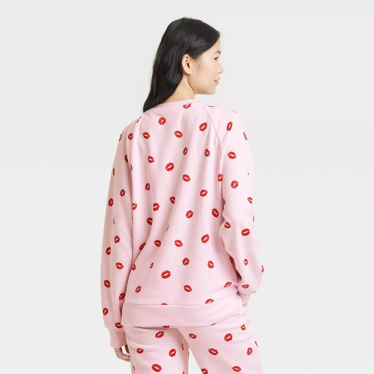 Women's Fleece Sweatshirt - Colsie™ Pink/Kisses S | Target