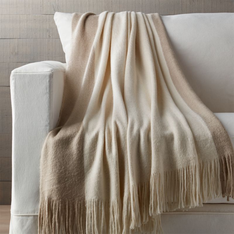 Tepi Neutral Throw Blanket + Reviews | Crate and Barrel | Crate & Barrel