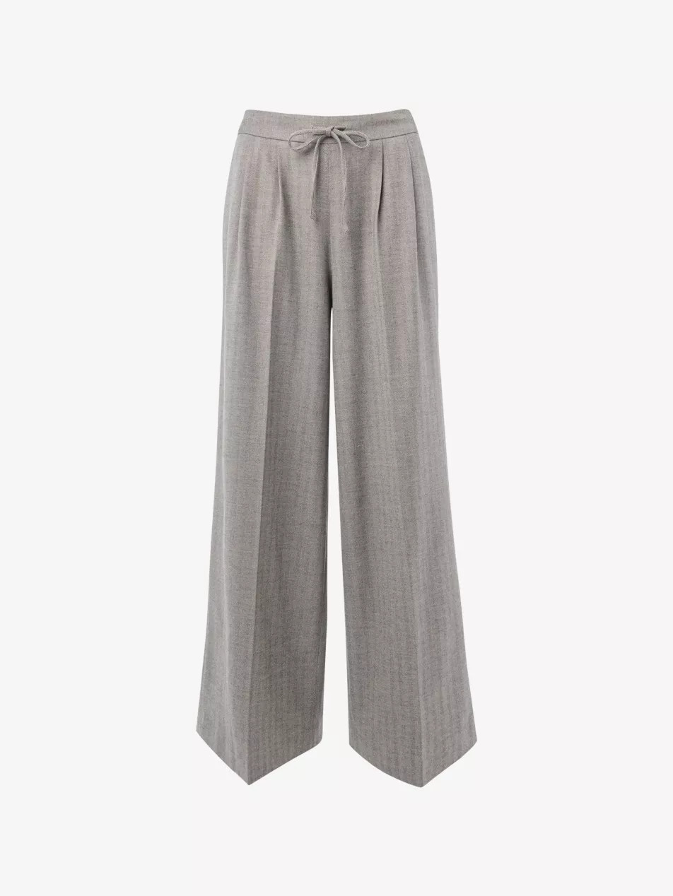 Wide-Leg Herringbone Stretch-Woven Trousers | Selfridges