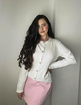 Cardigan Sweaters for Women Striped Lightweight Crewneck Knit Cardigan Soft Open Front Sweaters w... | Amazon (US)