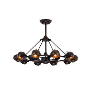 WAREHOUSE OF TIFFANY Maxe 39 in. Bronze Indoor Remote Controlled Fandelier with Light Kit CFL-846... | The Home Depot