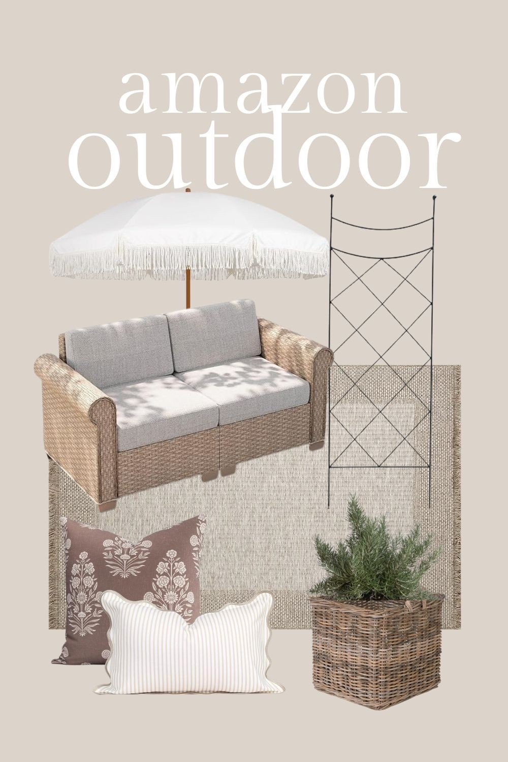 Amazon outdoor finds. Patio furniture. Garden trelliss. Planters. Outdoor rug. Outdoor pillows. Patio umbrella. 

#LTKSeasonal #LTKHome