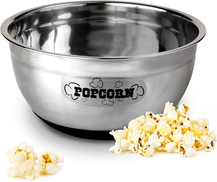 Wabash Valley Farms Stainless Steel Popcorn Bowl Perfect for Movie Nights, Parties and More and M... | Amazon (US)