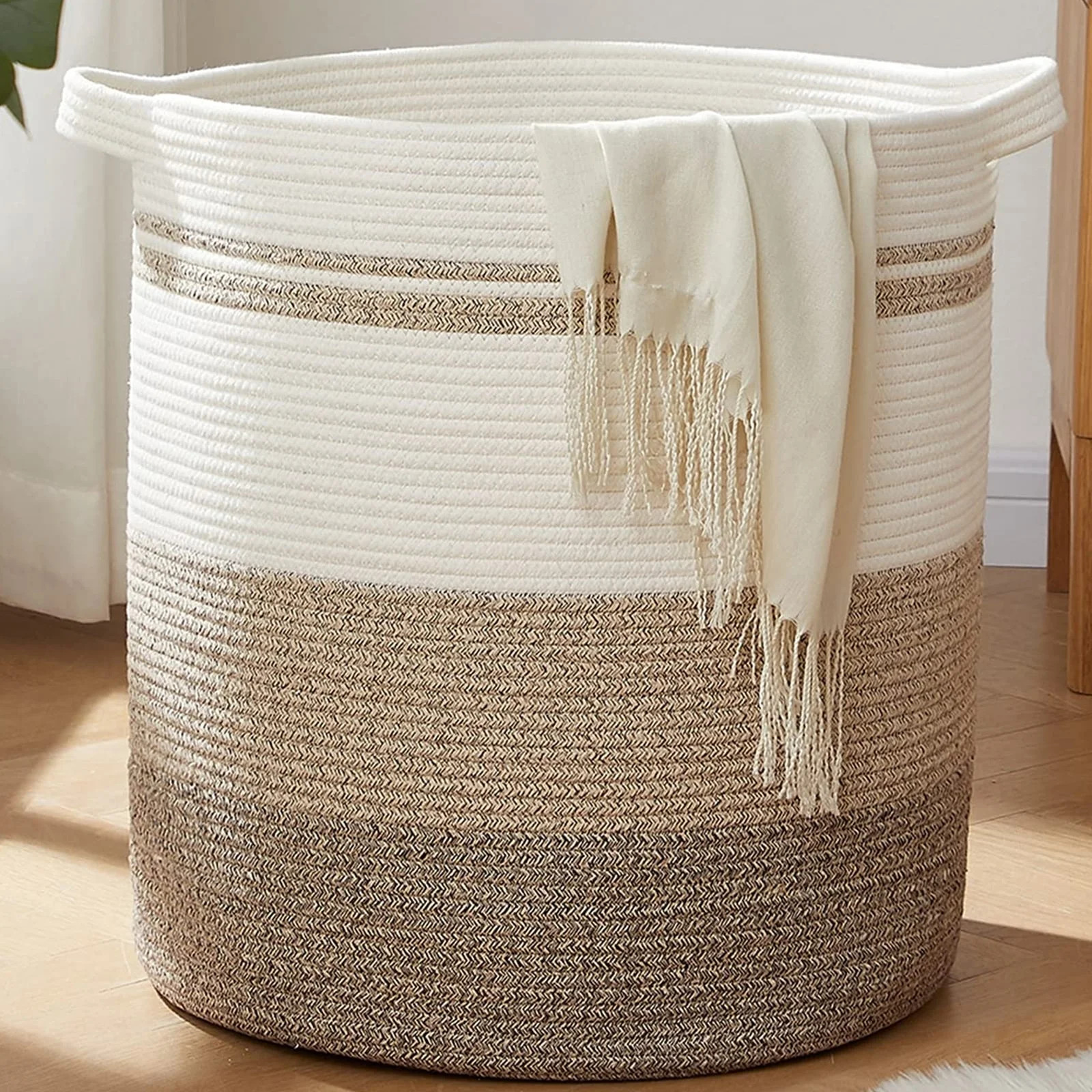 CHERISHGARD Cotton Laundry Basket Woven Rope Laundry Hamper Large & 18"×20" Height Storage Laund... | Walmart (US)