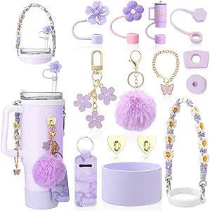 14 Pcs Cup Accessories Set for Stanley,Including Water Bottle Handle Strap,Spill Stopper,Silicone... | Amazon (US)