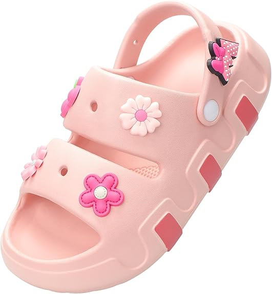 Kids Girls Slide Sandals Double Buckle Toddler Water Clogs Summer Beach Pool Outdoor Slip on Shoe... | Amazon (US)