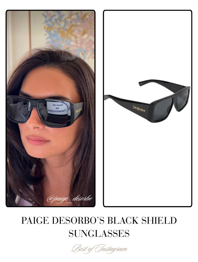 Paige DeSorbo's Black Shield Sunglasses 📸= @paige_desorbo 

 