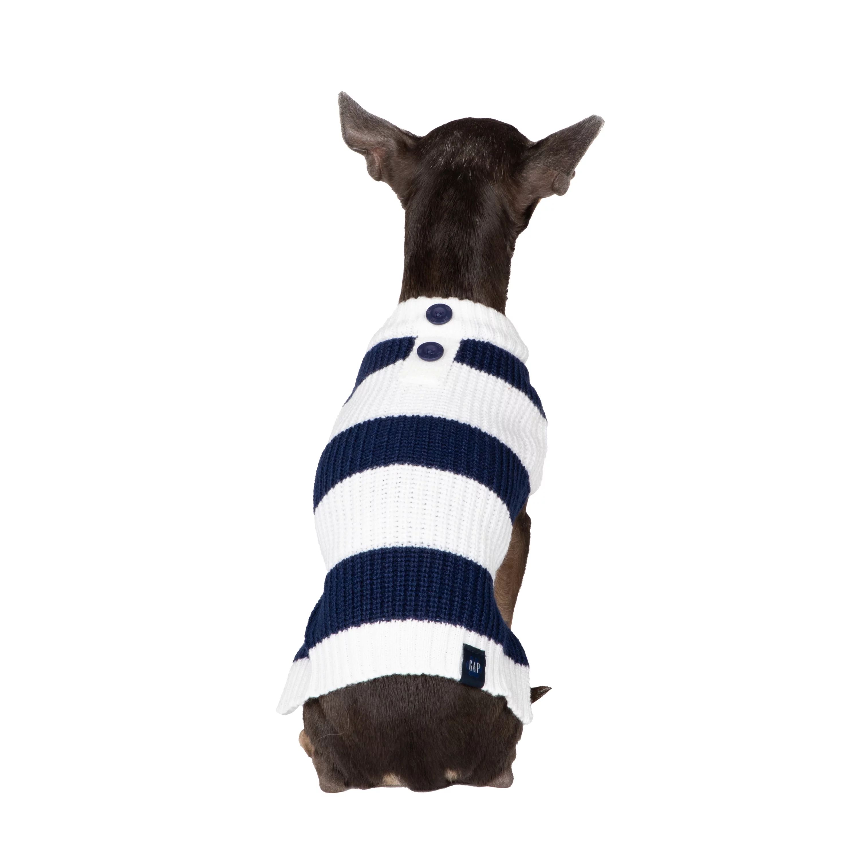 Gap Pet, Dog Clothes, Blue Striped Henley Pet Sweater | Walmart (US)