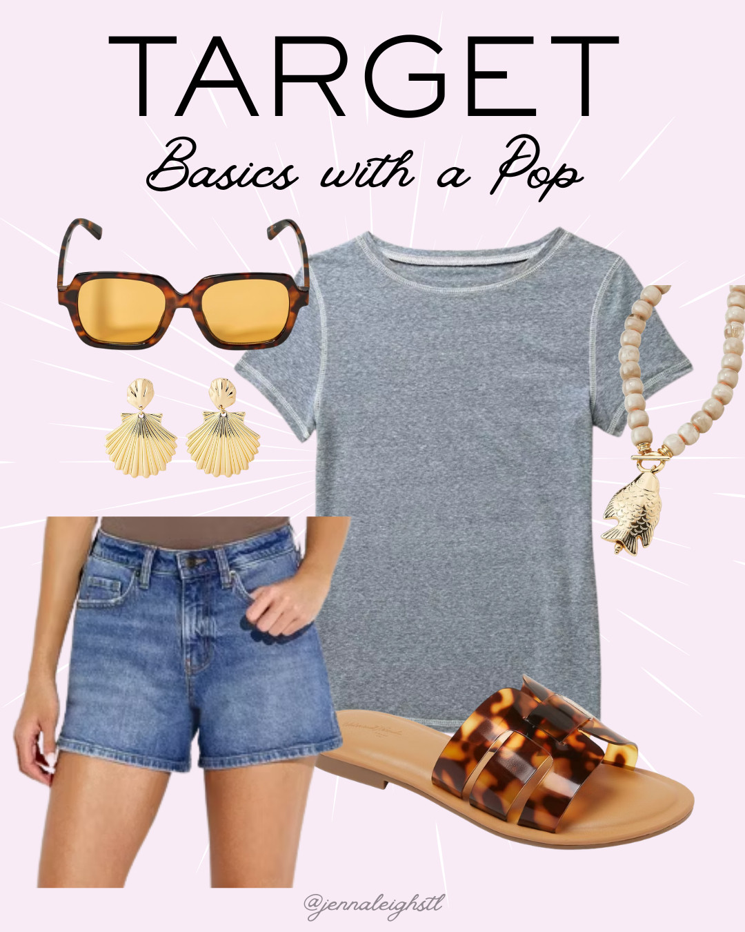 Keeping it simple with classic basics and fun accessories to pull it all together. Everything in this look is from Target and I love how the little details make the outfit feel so fun for summer. 

 #LTKootd #LTKSeasonal #LTKMidsize