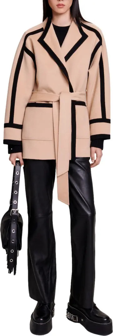 maje Wool Blend Belted Coat | Nordstrom | Nordstrom
