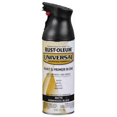 Rust-Oleum  Universal Matte Farmhouse Black Spray Paint and Primer In One (NET WT. 12-oz) | Lowe's
