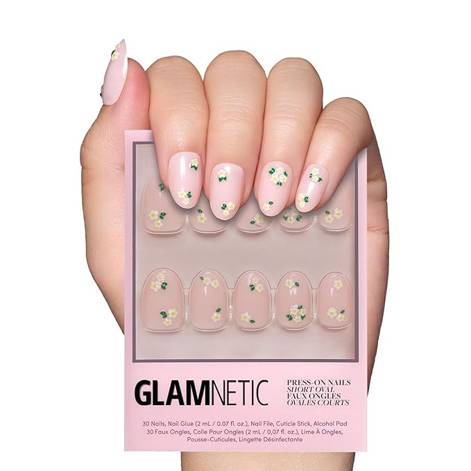 Glamnetic Press On Nails - Petals | Glossy, Semi-Transparent, Short Oval Nails, Salon Quality | 1... | Amazon (US)