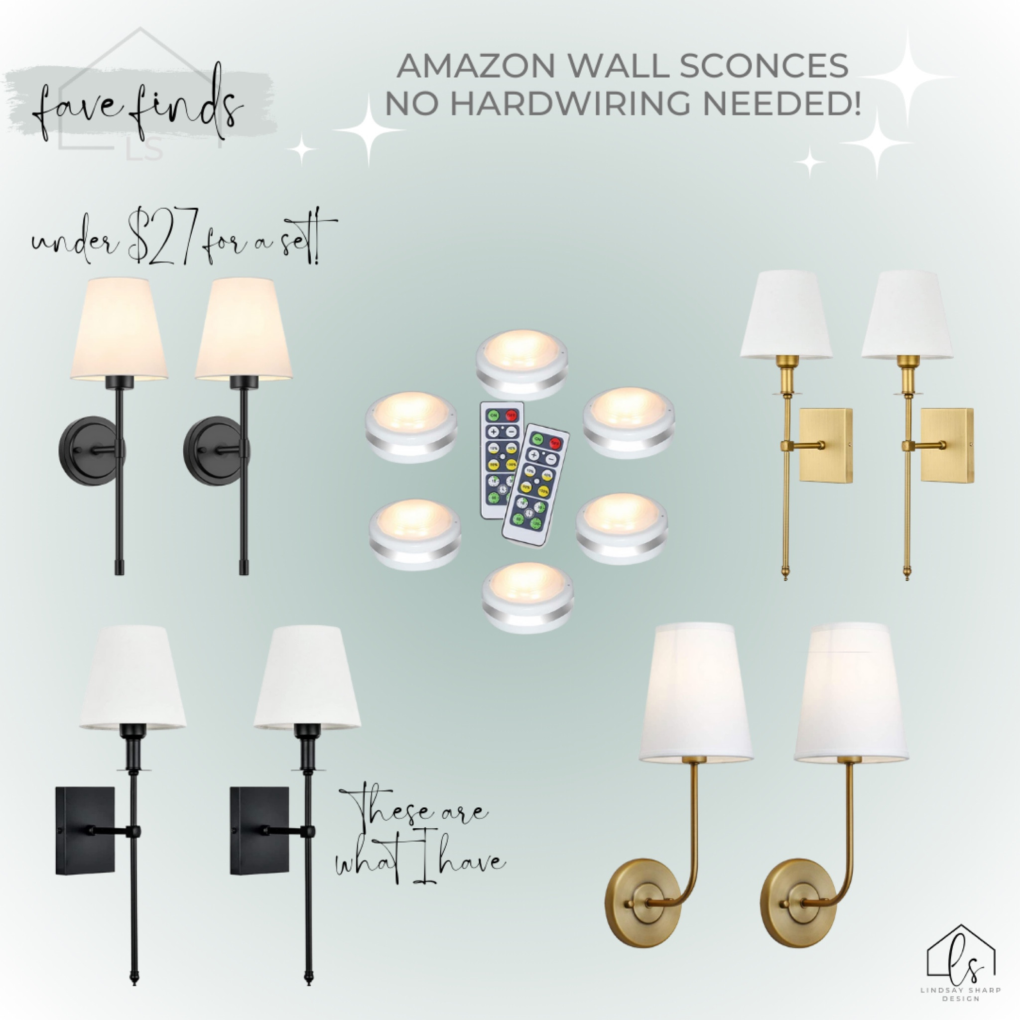 Inexpensive and easy sconces from Amazon. You don't even  need to hardwired them!

#LTKhome #LTKunder100 #LTKFind