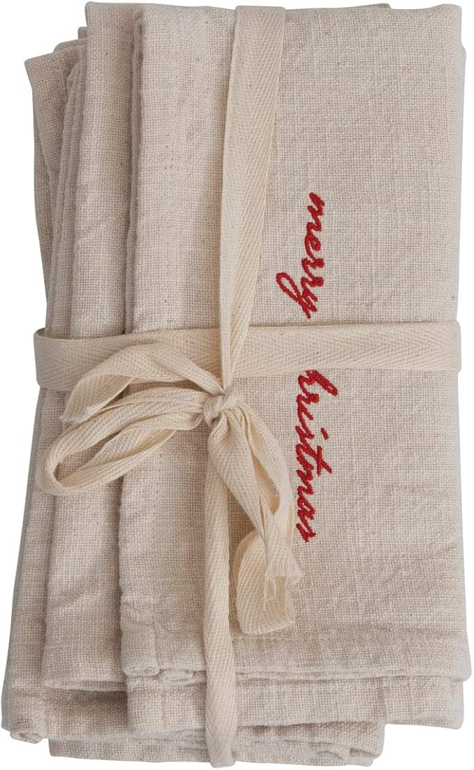 Creative Co-Op Square Cotton Napkins, Set of 4 | Amazon (US)