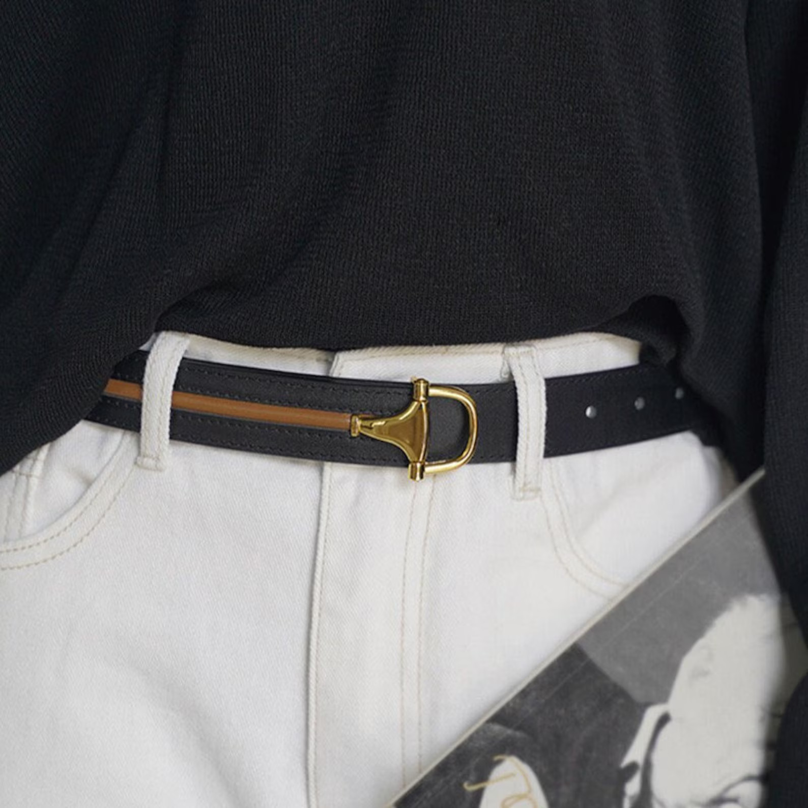 Minimalist Leather Belt, Black or Brown - Etsy | Etsy (US)