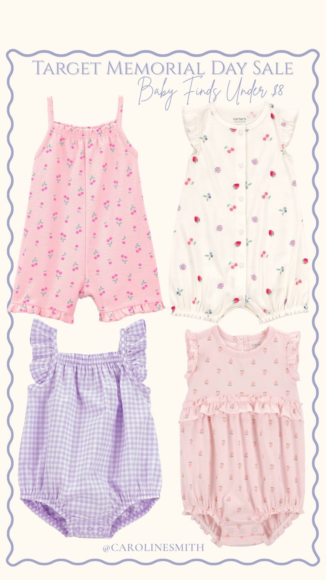 Target Memorial Day sale finds- baby clothes
@Target 

Play clothes, girl mom, girl finds, baby girl, romper, bubble, sale alert

#LTKSaleAlert #LTKBaby #LTKKids