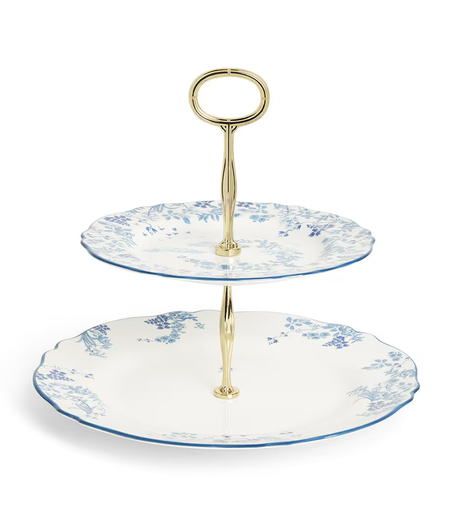 Bone China Toile Two-Tier Cake Stand | Harrods
