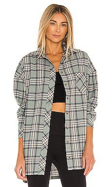 Lovers + Friends Gela Oversized Top in Sage Plaid from Revolve.com | Revolve Clothing (Global)
