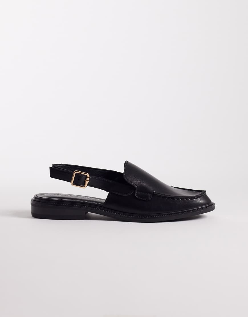 SEQWL slingback loafers in black PU | ASOS (Global)