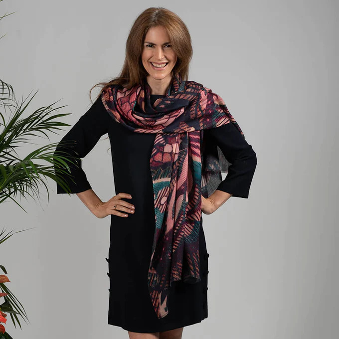 The Liberty Print Quartet – The Floral Cashmere and Silk Wrap | Black