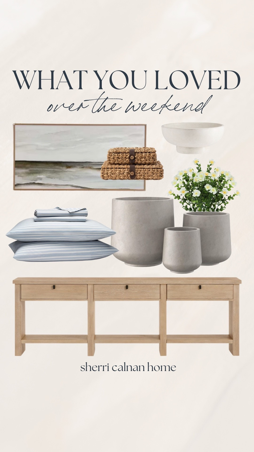 What you all shopped and loved over the weekend! 🤍 I’m glad that my new console table was equally as swooned over by you—it’s such a classic piece. I also adore these Amazon planters and these striped sheets! 

#LTKSaleAlert #LTKSeasonal #LTKHome