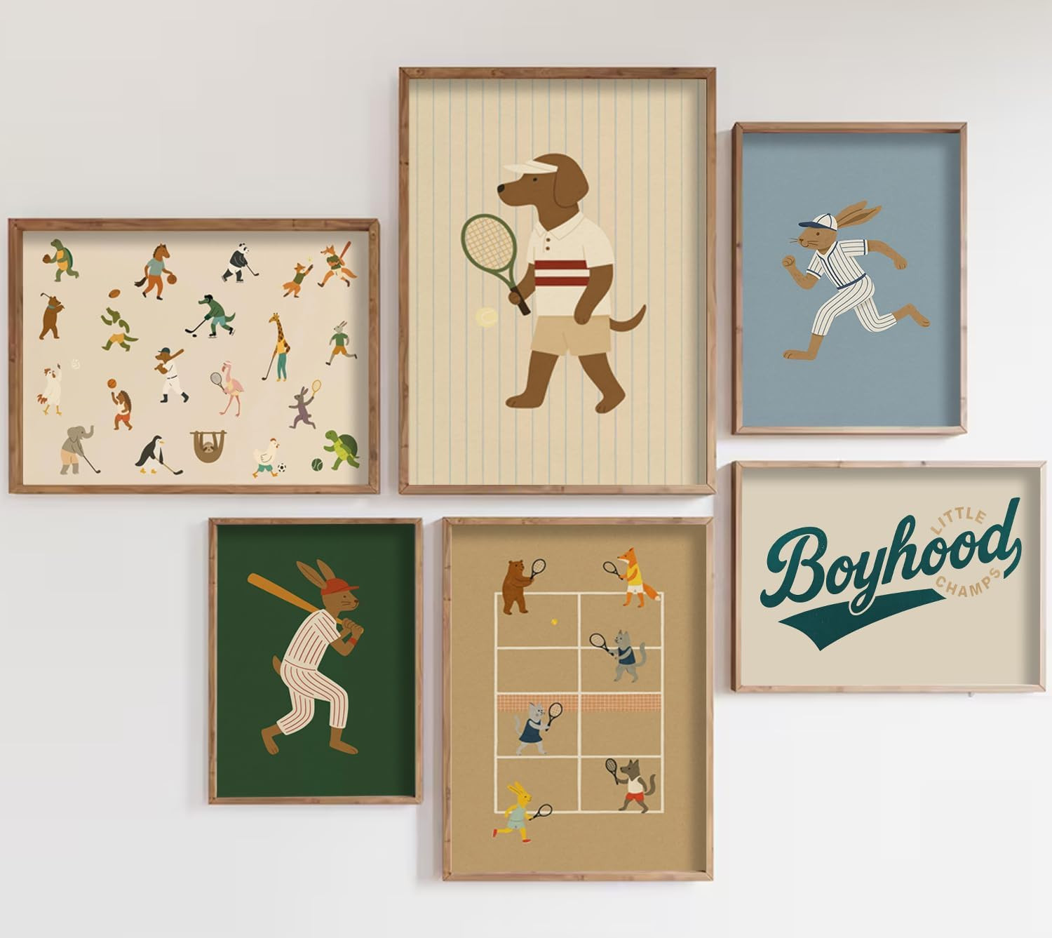 Sports Nursery Wall Art Vintage Athletic Boys Room Canvas Decor Baseball, basketball, football, B... | Amazon (US)