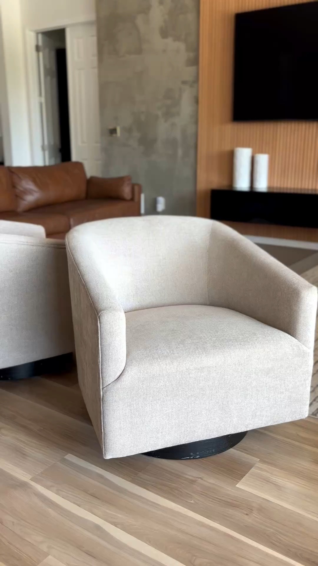 #ad the COMFIEST swivel chairs that I would recommend to anyone! We’ve had these for 3 years and they’ve held up great to my toddler and dog! I got them at @Wayfair along with the rest of my living room decor! #wayfair #wayfairpartner