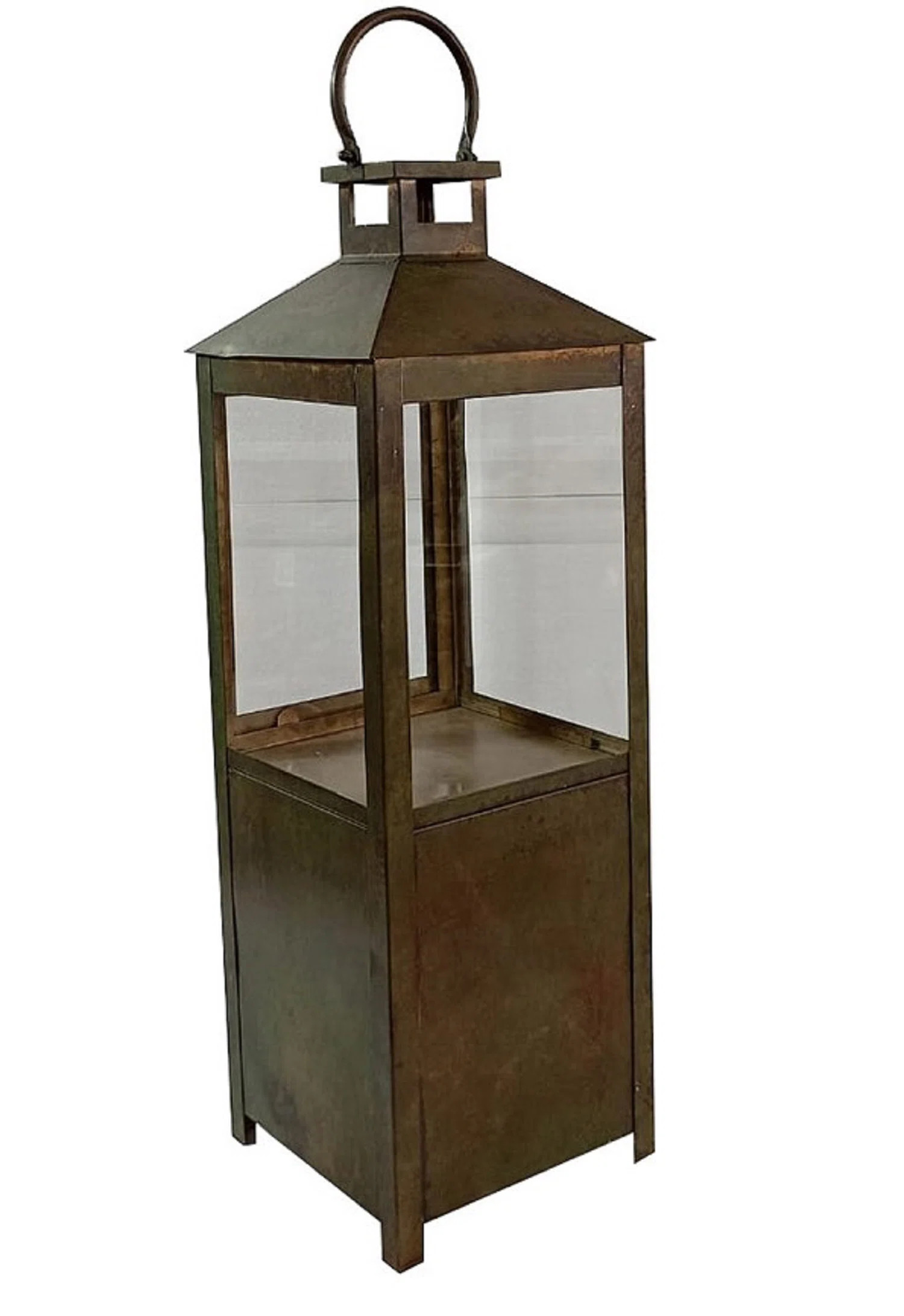 Med Lantern Green Patina Iron & Glass | Wayfair North America