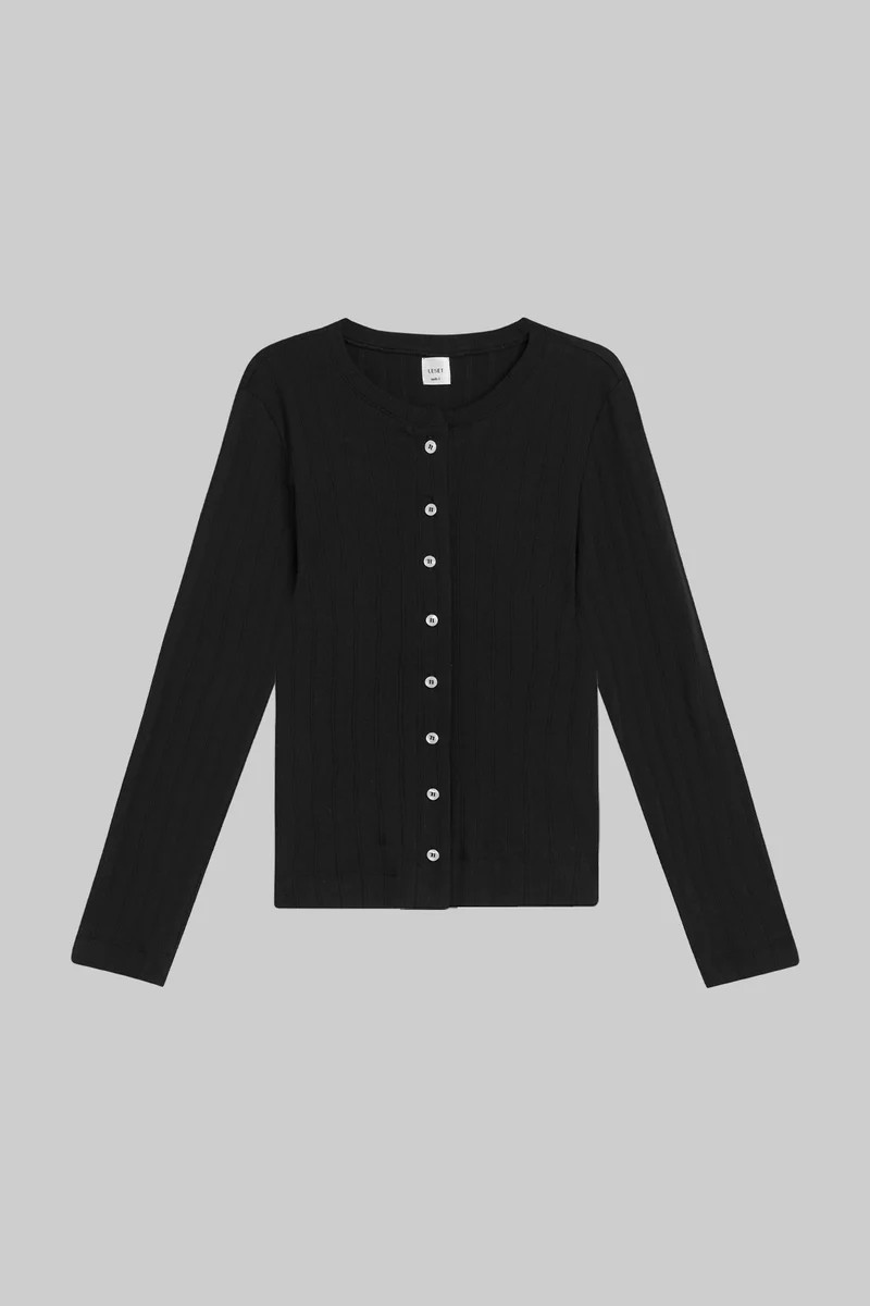 Pointelle Classic Crew Cardigan | LESET