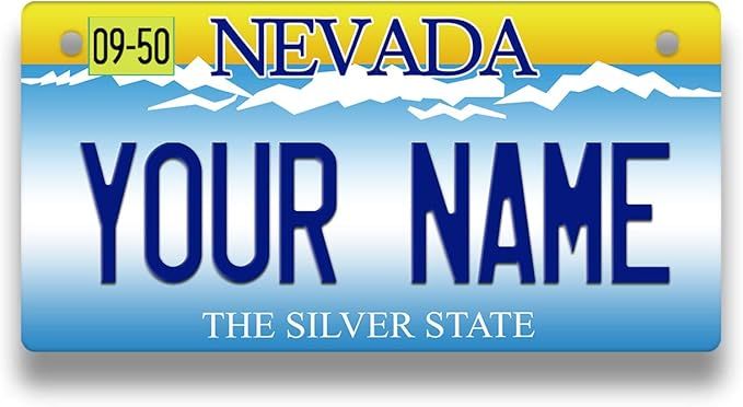 Bleu Reign Personalized Custom Name Nevada State Bicycle Bike Stroller Children's Toy Car 3"x6" L... | Amazon (US)