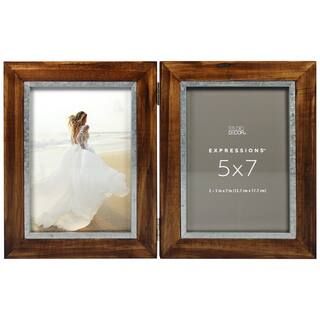 2 Opening Walnut & Silver Hinged 5" x 7" Collage Frame, Expressions™ by Studio Décor® | Michaels Stores