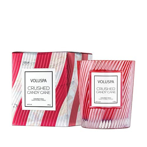 Voluspa Crushed Candy Cane Candle | Classic Boxed Candle | 6.5 Ounces | 40 Hour Burn Time |Coconut Wax for Clean Burning | Non-Toxic | Amazon (US)