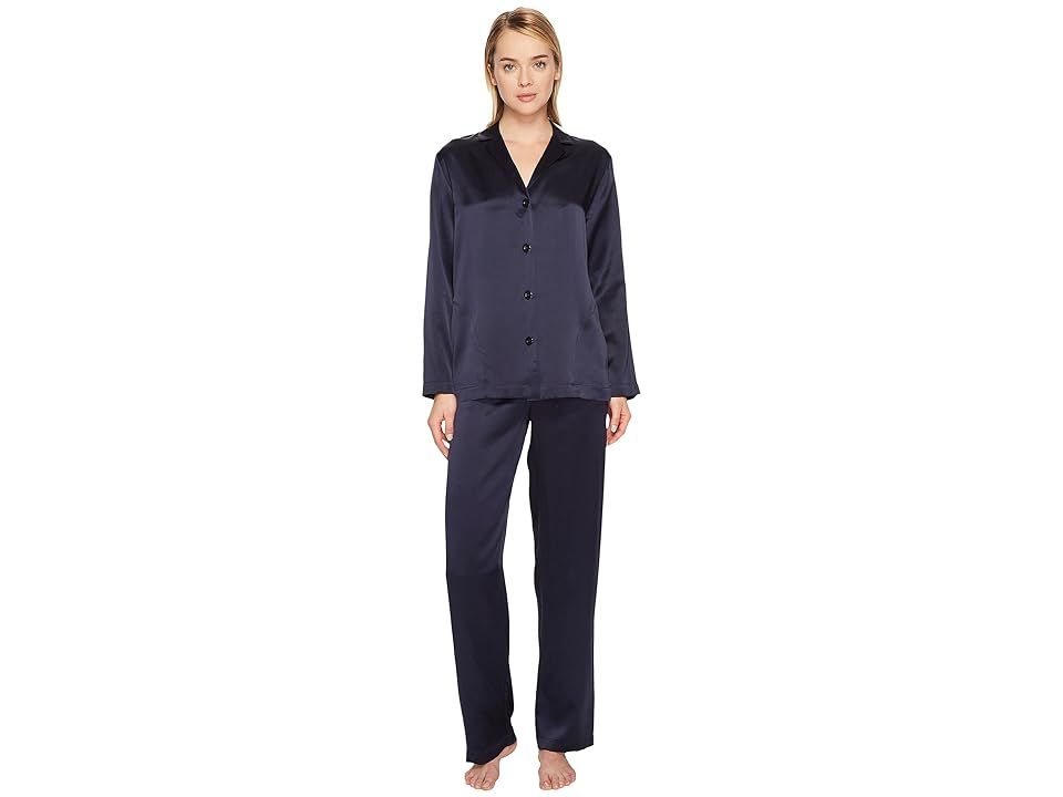 La Perla Silk Pajama (Midnight Blue) Women's Pajama Sets | Zappos