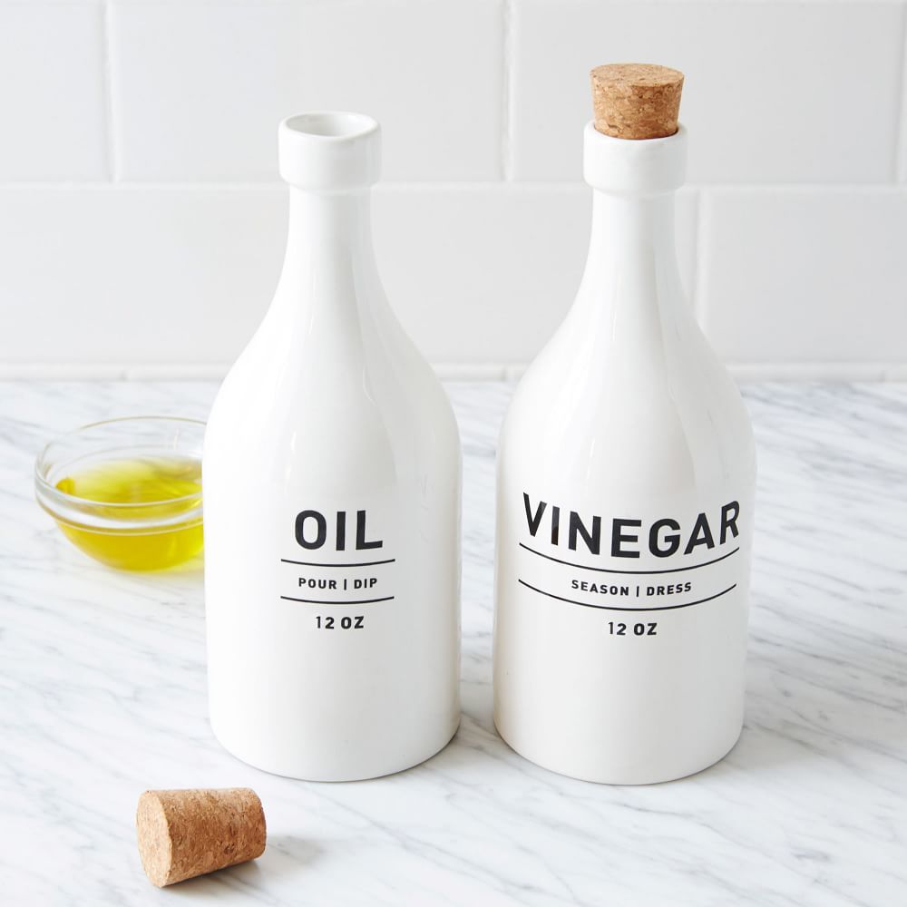 Utility Stoneware Oil &amp; Vinegar Dispensers (Set of 2) | West Elm (US)
