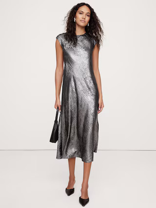 Bias-Cut Satin Midi Dress | Banana Republic (US)