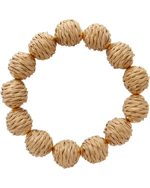 Coiris Rattan Ball Bracelet Adjustable Handmade Raffia Bracelets Woven Stretch Bracelet for Women | Amazon (CA)