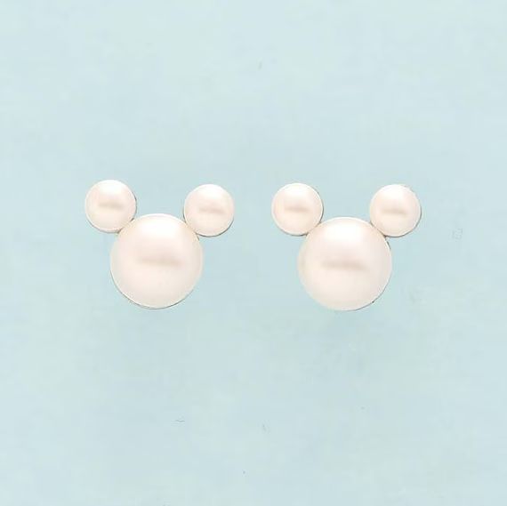 Pearl Mouse Ears Earrings Destination Wedding Accessory - Etsy | Etsy (US)