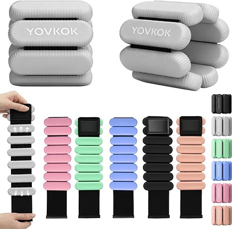 Wrist Weights, Silicone Adjustable Ankle Weights for Women Men - Strengthen Arms and Legs Ideal f... | Amazon (US)