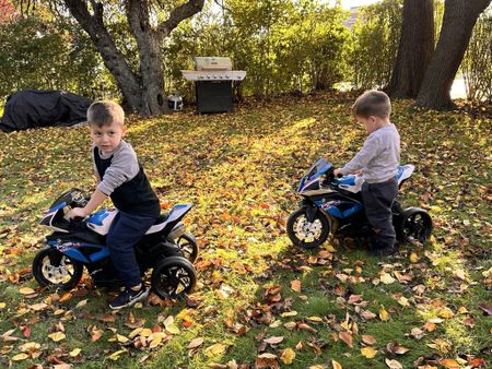 My boys have so much fun with these electric bikes. They have two speeds high and low. The highest speed still is not too fast. My oldest is 5 years old and my youngest is 2. These were birthday gifts 

#LTKGiftGuide #LTKkids #LTKsalealert